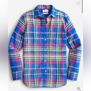 J. Crew Classic-fit flannel shirt in colorful plaid